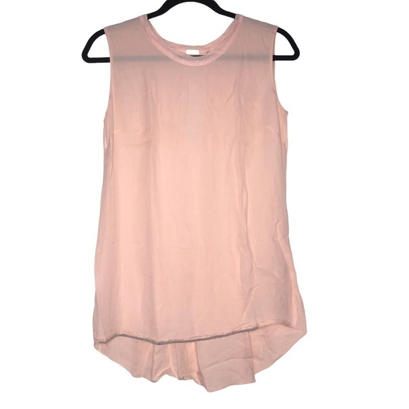 Elie Tahari Silk Peach Orange Open Keyhole Back Flowy Hi/Low Hem Top - Picture 1 of 2